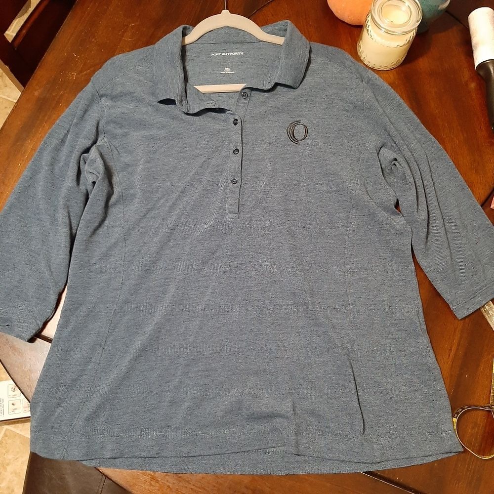 Port Authority Quarter Button Down 3/4 arm length Cotton Linen Blend XXL
